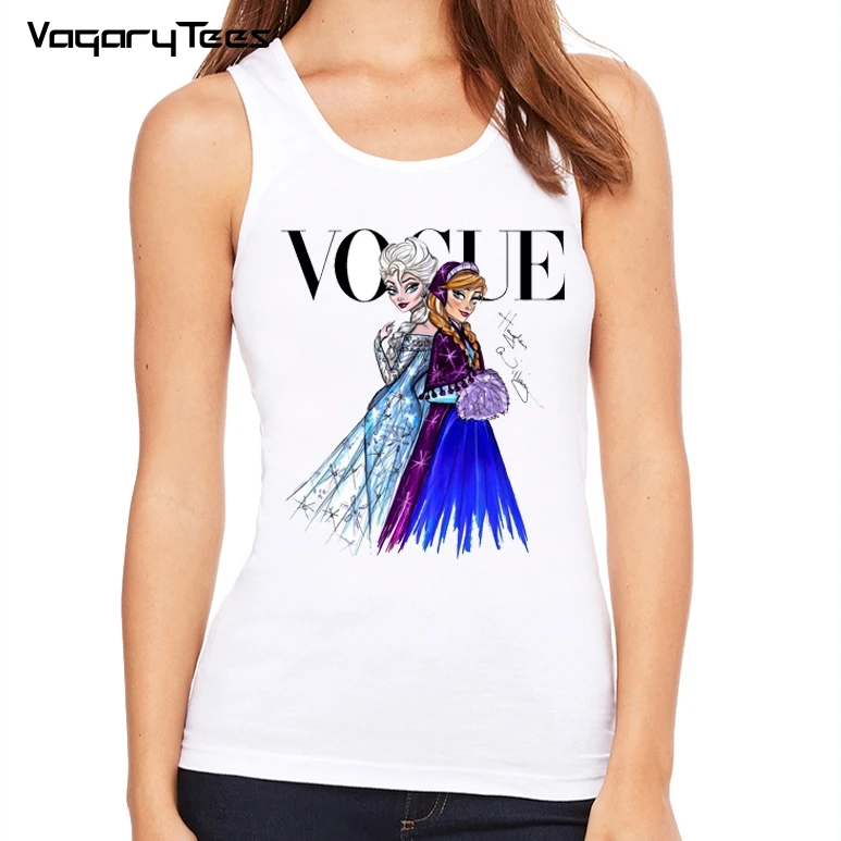 Женский топ с принтом VOGUE красивый на бретелях летняя стильная женская одежда