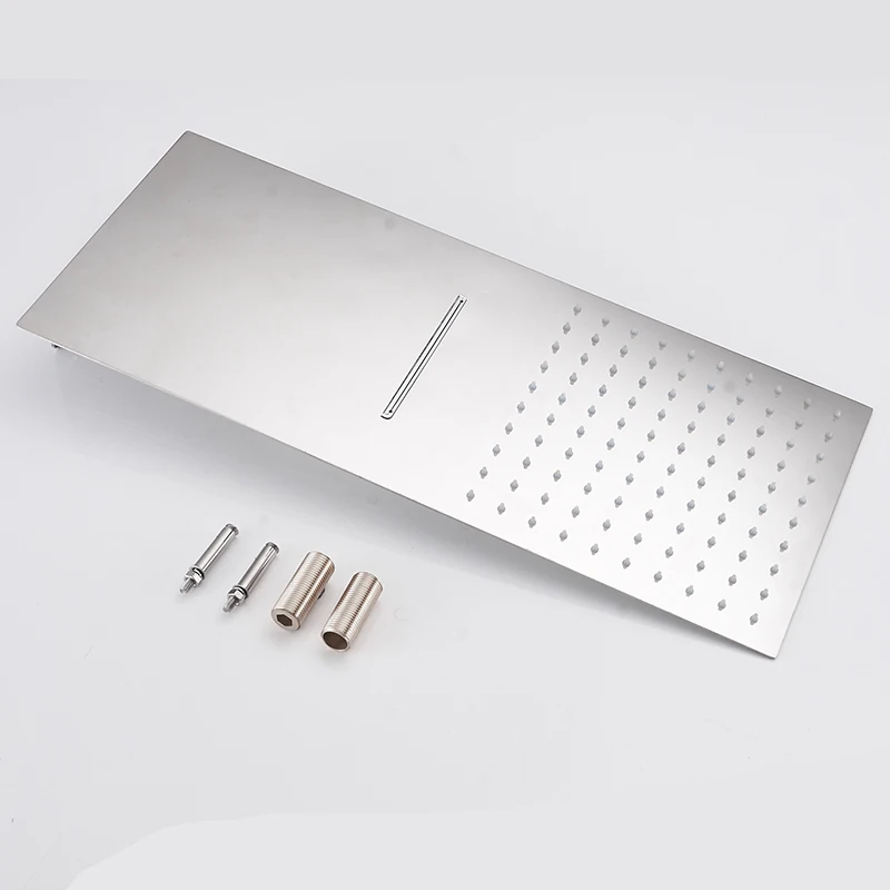 bakala rectangle bathroom stainless steel rain shower head rainfall bath shower chrome top sprayer highpressure rainfall shower free global shipping