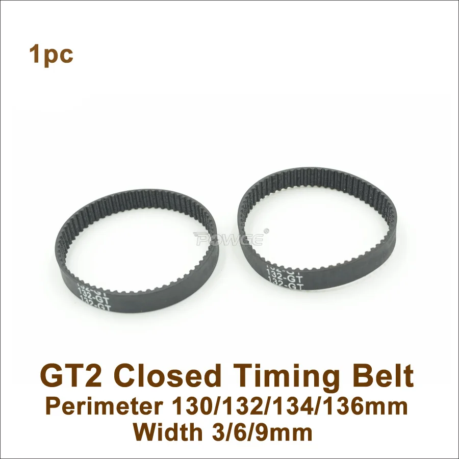 POWGE 130/132/134/136 2GT зубчатый ремень W = 3/6/9 мм зубы 65/66/67/68 GT2 замкнутому циклу