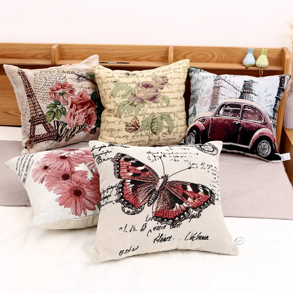 Высококачественные хлопковые и льняные жаккардовые комплекты подушек из