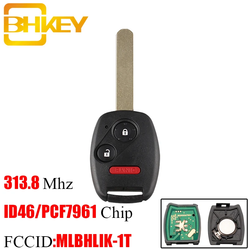 BHKEY дистанционный ключ для Honda MLBHLIK-1T 313,8 МГц ID46/PCF7961 чип для Honda Accord Element CR-V HR-V Fit City Jazz Odyssey