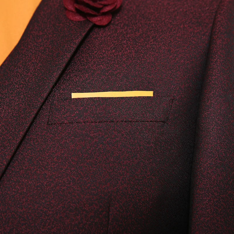 Новое поступление Для Мужчин's Костюмы Свадебные Жених цвет красного вина