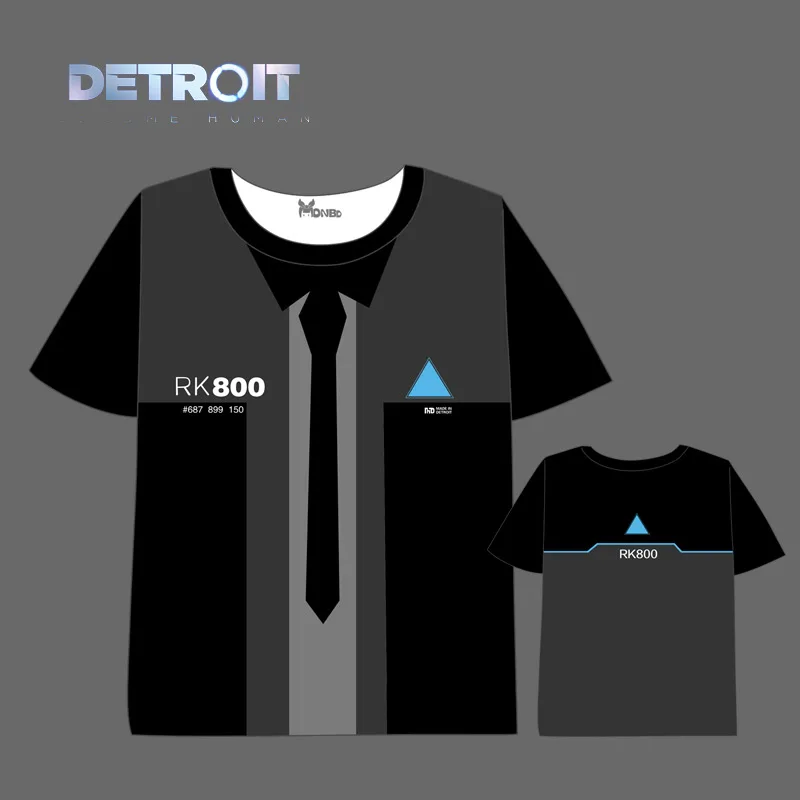 Detroit: Become Human T-shirt Men Women Short Sleeve Summer dress Anime concept t shirt | Мужская одежда