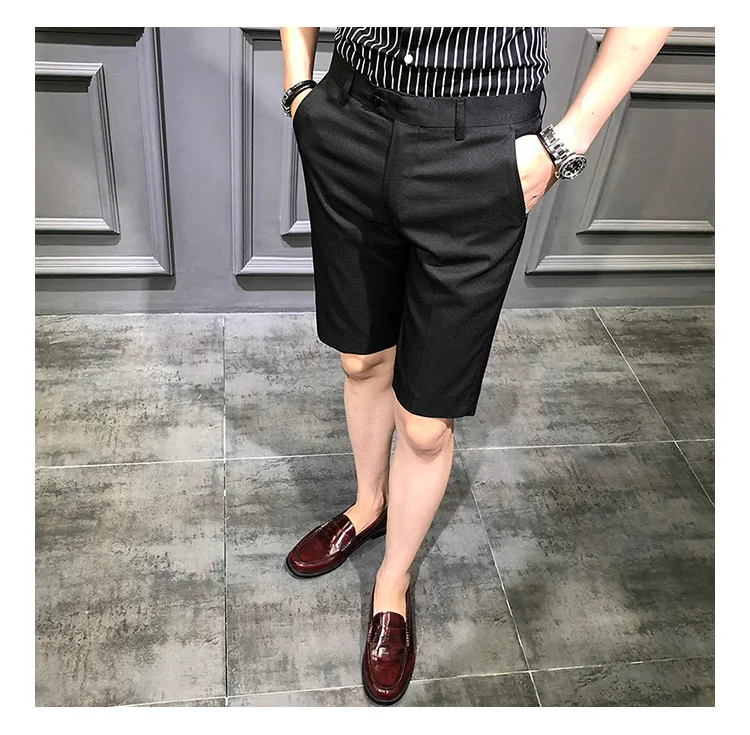Короткий костюм брюки мужские платья брюки красные пятые Брюки Slim Fit Королевский синий Pantalon Slim Homme летние шорты Calca Social casual
