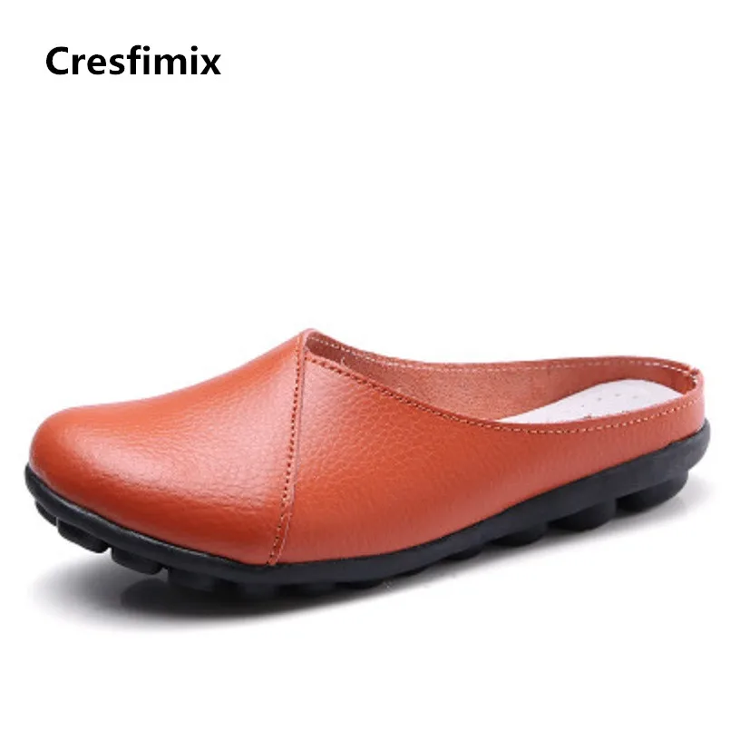 Новинка 2018 модные женские кожаные туфли Cresfimix на плоской подошве женская обувь