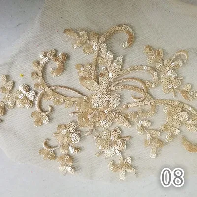 08 4pieces 4 шт./кружево на свадебном платье, цветы, ручная работа, шитье, декоративные аксессуары 22*14,5 см RS1633 - Цвет: 08 4pieces