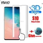 3D изогнутая на Samsung Galaxy S10 Plus Lite S10E Защитная пленка для экрана и объектива камеры S10PLUS закаленное стекло S10 + чехол