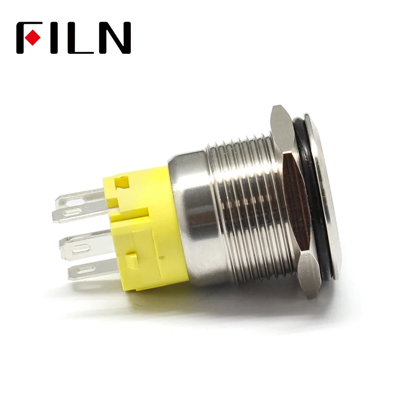 19 мм 12В 24В светодиодный Выключатель без фиксации из нержавеющей стали