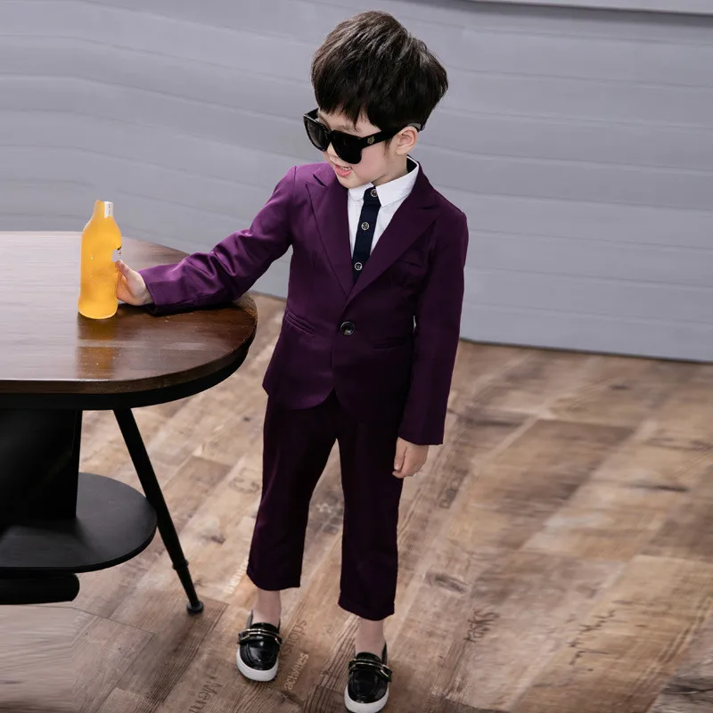Блейзер для мальчиков 2019 костюм из 2 предметов блейзер брюки праздничный
