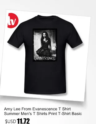 Amy Lee From Evanescence T Shirt Summer Men's T Shirts Print T-Shirt Basic Men Casua Tee Shirt 5XL 6XL Oversized Cotton T-Shirts