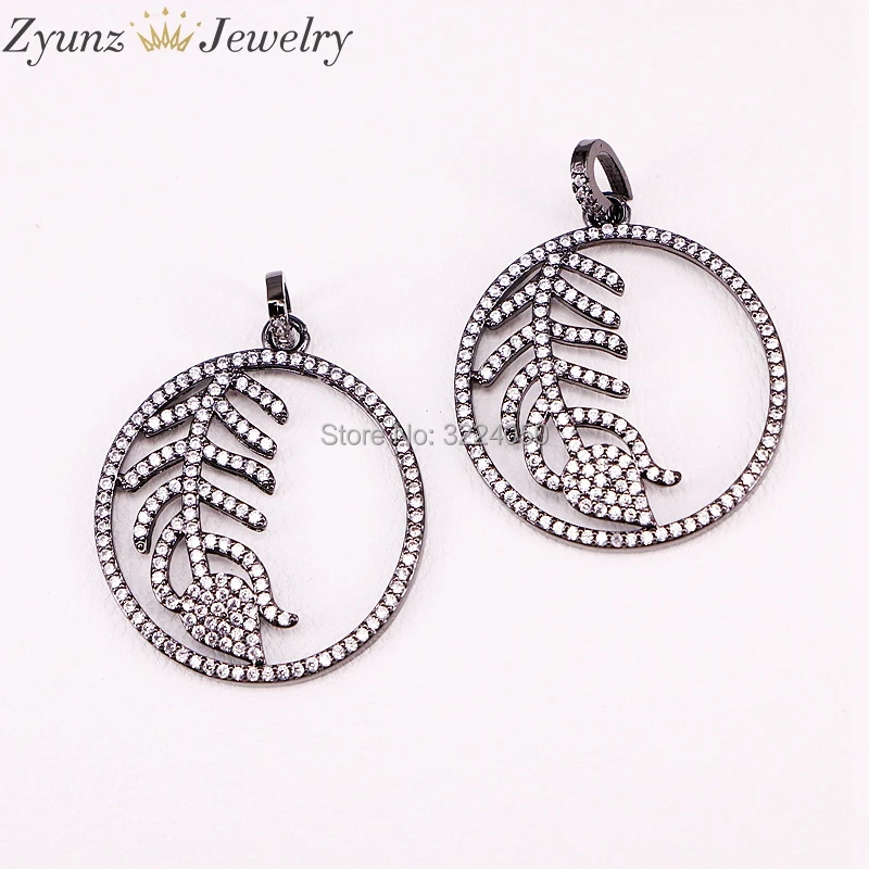 Подвеска женская круглая с микро инкрустацией 5 шт.|Подвески| |