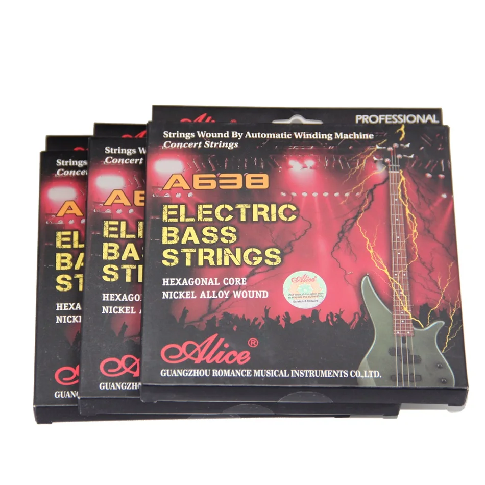 

Electric Bass Strings ALICE 045-105 Hexagonal Core Nickle Alloy Wound Music Wire Set 4pcs/set Bass Guitar Strings