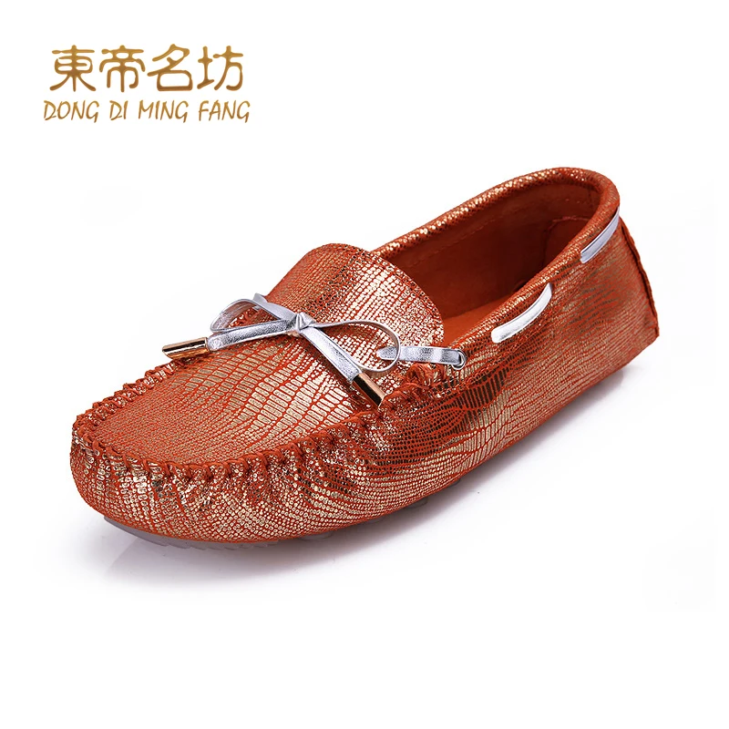 Новое Прибытие Кожа Квартиры Замшевые Мокасины Резиновая Подошва Бабочка Узел