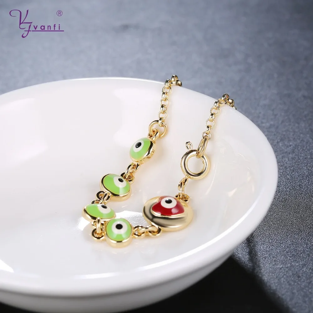 Женский браслет с подвесками золотого цвета в форме глаза сердца и бабочки