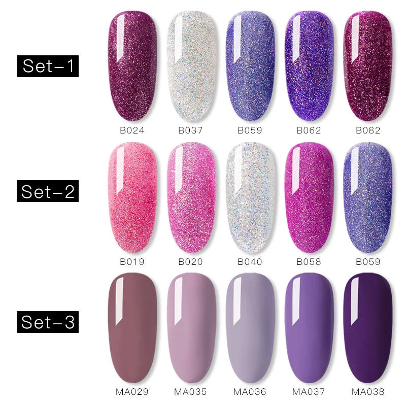 Набор УФ-гель-лаков для маникюра 5 мл Полупостоянный Гибридный Цветной Гель-лак