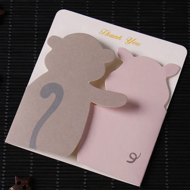 Творческие Мультяшные животные маленькие поздравительные открытки праздничный