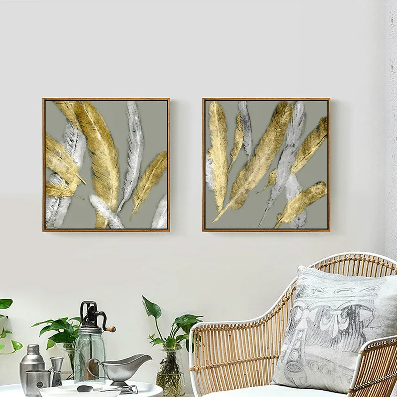 Плакат с перьями в скандинавском стиле современный минималистичный настенный