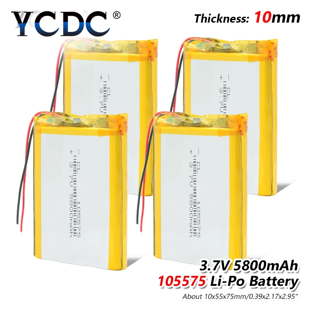 1/2/4 шт 3 7 V 5800mAh литий полимерный Батарея 105575 с PCB для планшета gps MID цифровой продукт