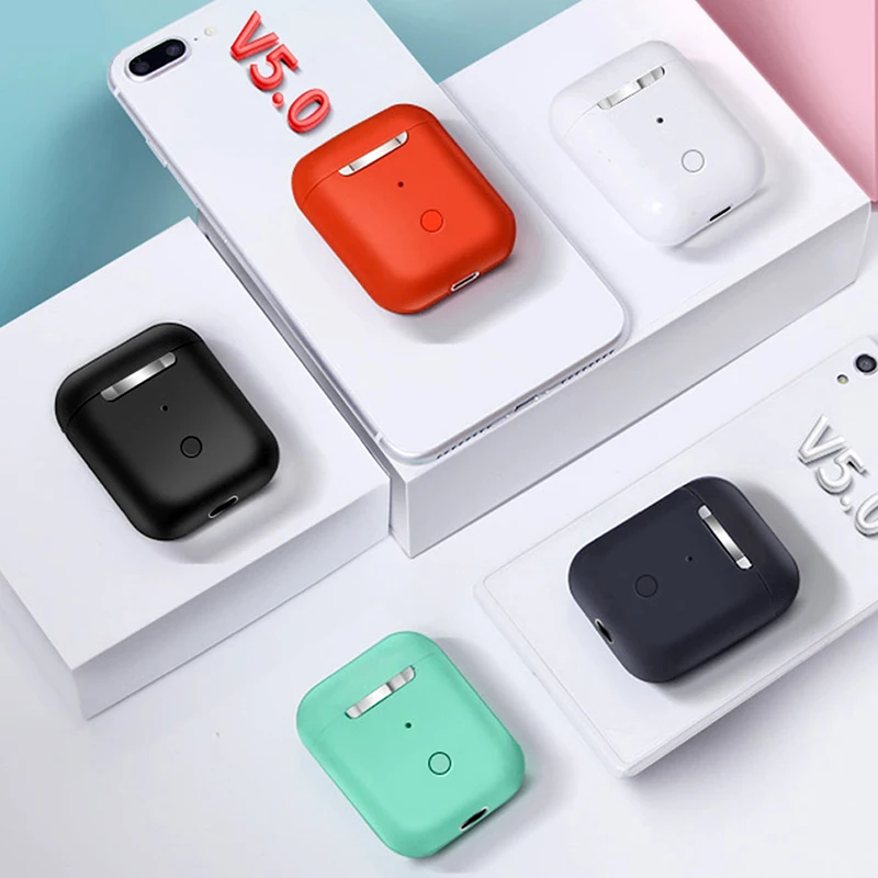 I12 tws беспроводные bluetooth наушники Bluetooth с сенсорным управлением гарнитура чехлом