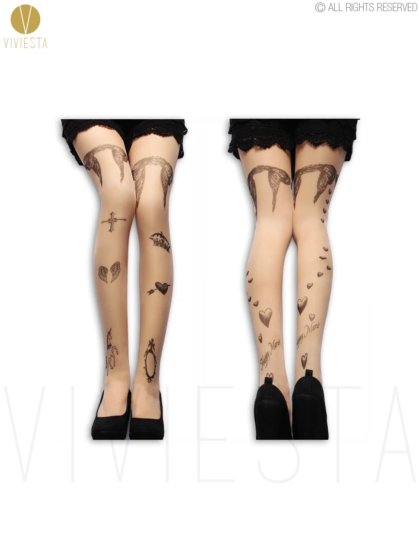 Татуировки узор колготки-20d Женская Мода Стиль Дизайн милые сексуальные ноги