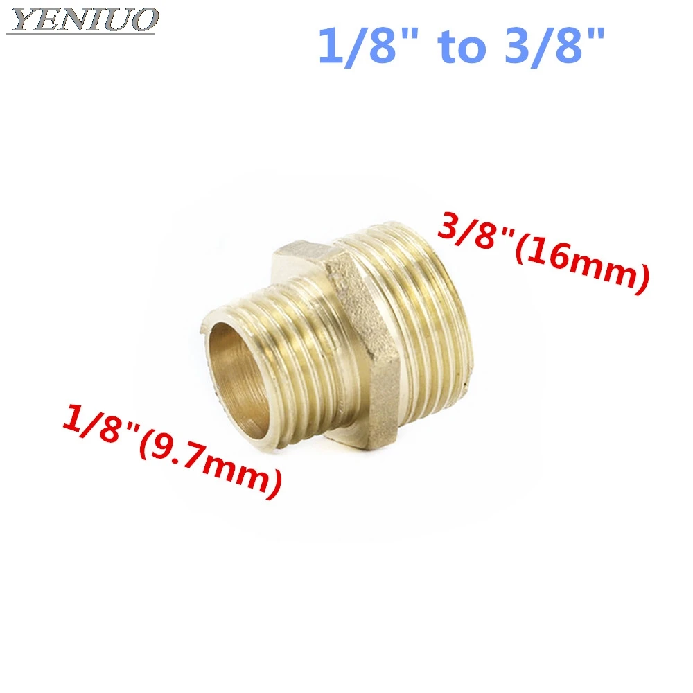 01-03 Латунную трубку Пневматический фитинг 1/" 1/4" 3/" 1/2" 3/" 1" BSP Мужской X Мужской изменения шестигранный ниппель трубы разъем адаптера Муфта - Цвет: 01-03