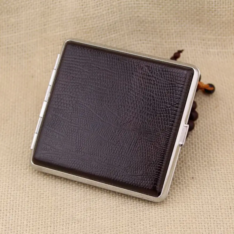 Зажигалка флип сигарета резиновая открытая коричневый металлический контейнер