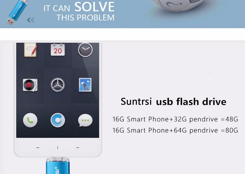 Suntrsi OTG USB флеш-накопитель 16 Гб 32b флеш-накопитель 8 Гб usb флеш-накопитель для смартфона usb флешка для компьютера реальная емкость 64 ГБ 4 ГБ