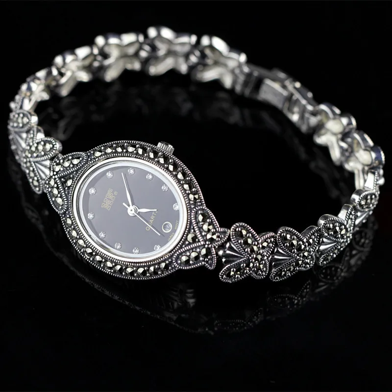 

S925 pure silver accessories wholesale authentic Thai hand mark the female butterfly antique watch