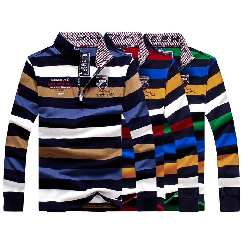 

TACE&SHARK T-Shirt men 2018 launching Long sleeve commerce comfort striped color freely youthy clothing M-3XL free shipping