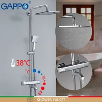 gappo shower faucets bathtub faucet thermostatic bathroom shower faucet bath mixer wall mounted rainfall shower set mixer tap
