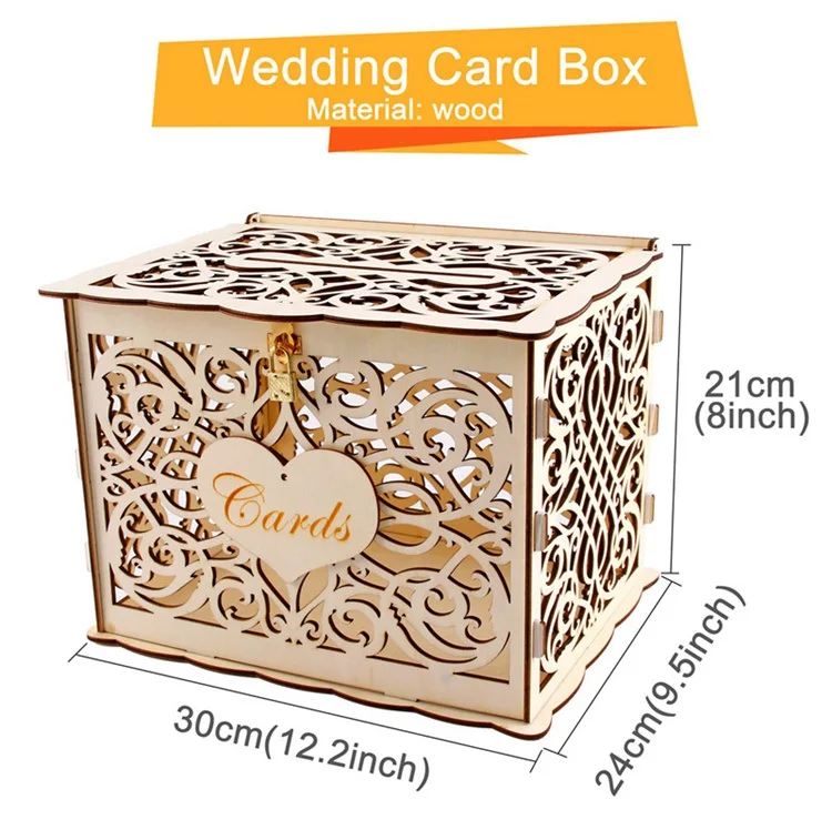 Wedding Cards box QIFU рустикальная Свадебная карта свадебное оформление коробки свадебные аксессуары декор стола свадебные приглашения MR MRS - Цвет: Wedding Cards box