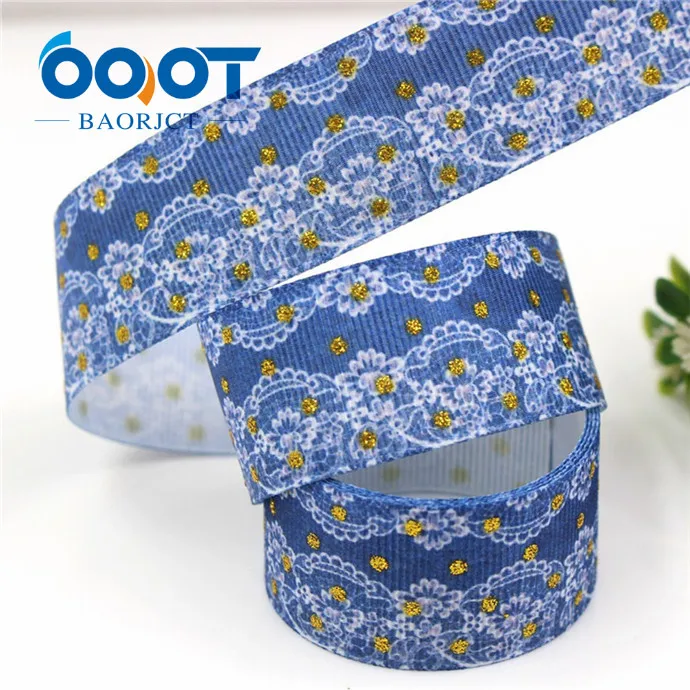 OOOT BAORJCT G-18808-866, 10 ярдов 25 мм Золотая блестящая корсажная лента с принтом DIY головной убор свадебный подарок упаковка материал - Цвет: G-18808-874