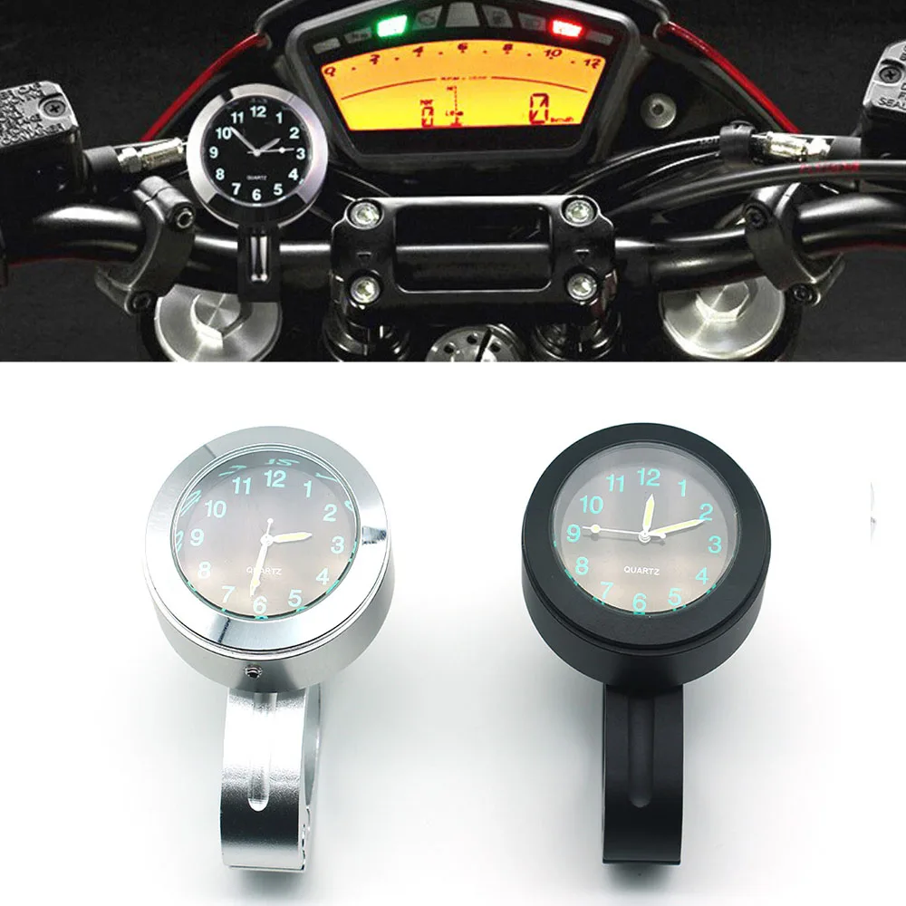 7/8" 1" Adjustable Motorcycle Handlebar Clamp Clock Watch Dial Extension For Harley Cruiser Chopper Honda Yamaha