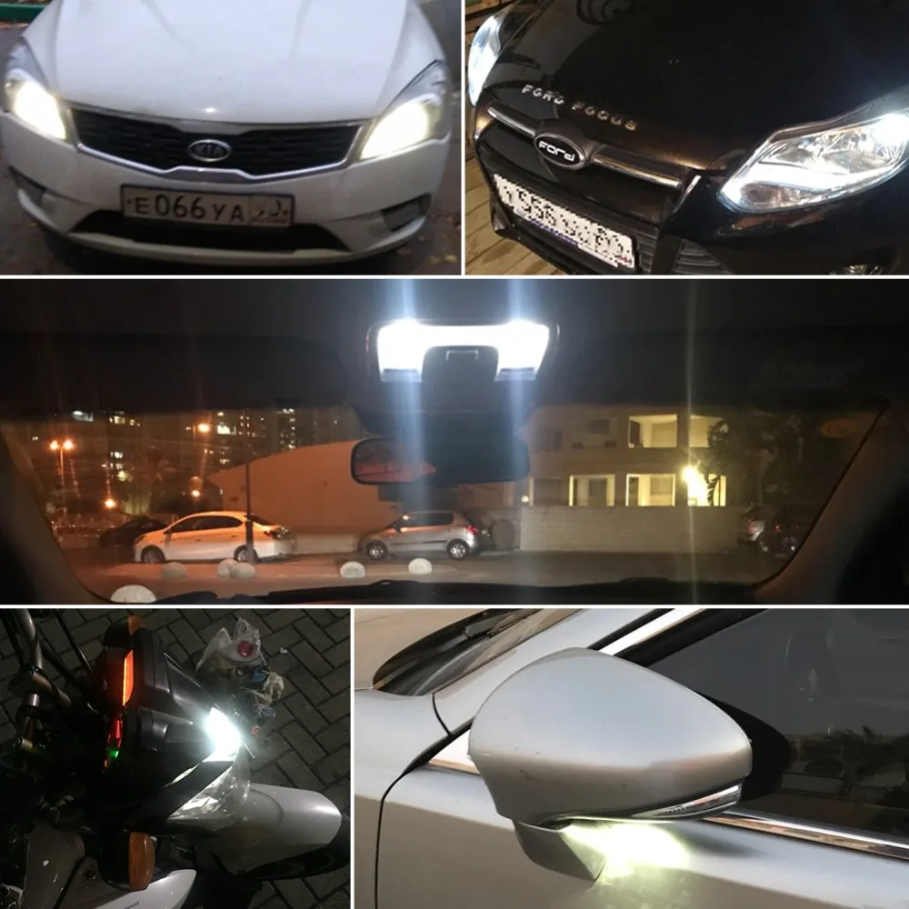 2 шт. W5W T10 светодиодный авто лампа 3030 SMD COB Автомобильные аксессуары 12V зазор