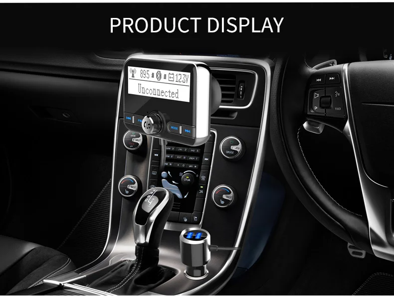 YASOKRO Bluetooth fm-передатчик, беспроводной автомобильный fm-модулятор, Автомобильный MP3-плеер, комплект громкой связи, Bluetooth, автомобильное зарядное устройство с ЖК-дисплеем