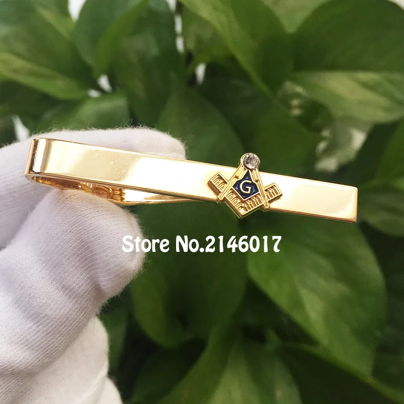 

New Arrival Masonry Square and Compass Rhinestone Free Masons Blue Lodge Ties Bar Masonic Fashion Men's Neck Tie Clip