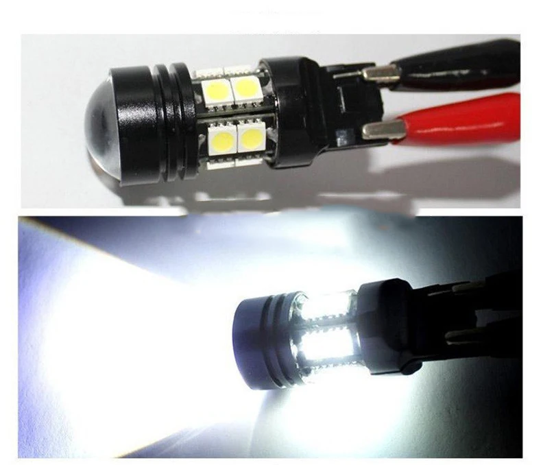 2 шт. T20 7440 W21W 7441 белый чип CREE R5 + 12 SMD СВЕТОДИОДНЫЙ фонарь заднего хода высокой