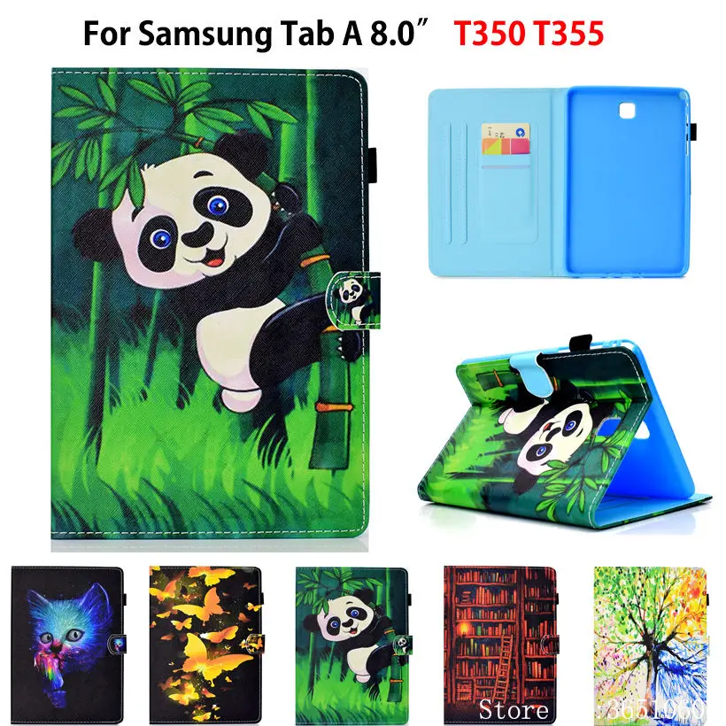 Чехол для Samsung Galaxy Tab A 8 0 дюйма T350 T355 P350 P355 умный чехол с рисунком панды бабочки