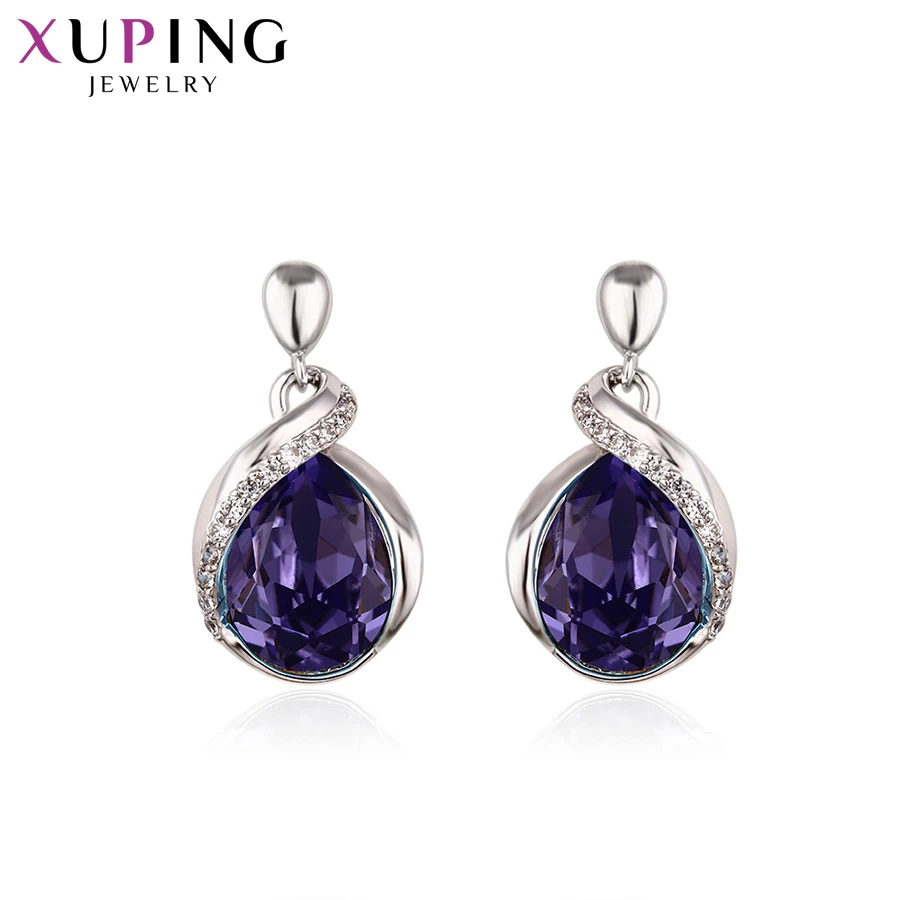Xuping простые круглые серьги кольца темпераментные кристаллы от Swarovski Роскошные