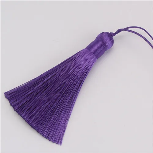 Purple Tassel Fringe 12 шт Ice шелк против морщин кисточки подвеска «сделай сам» Материал Цвет шнур пышные кисточки отделкой вечерние одежды шторы декоративные кисточкой - Цвет: Purple Tassel Fringe
