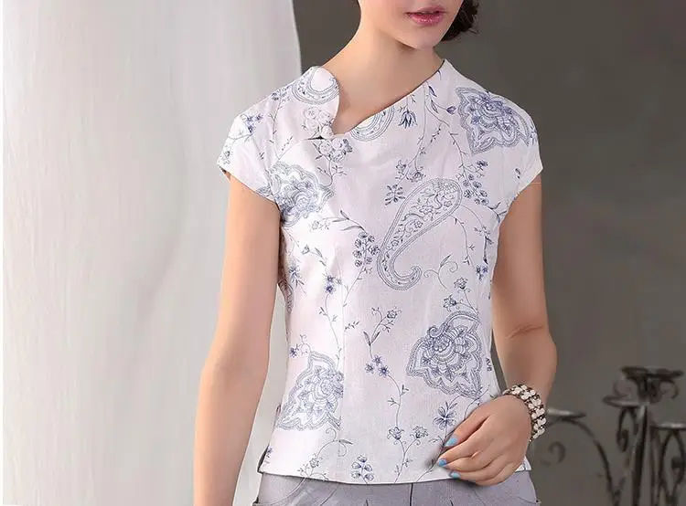 Новинка Женская традиционная китайская одежда топы в стиле Ципао на пуговицах