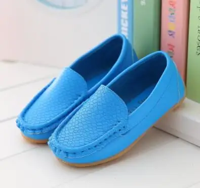 SY088Blue Новая модная детская обувь, размер 21-38, детские кроссовки из искусственной кожи, обувь для малышей, водонепроницаемые мокасины для мальчиков и девочек, мягкие слипоны, 8 цветов, SY088 - Цвет: SY088Blue