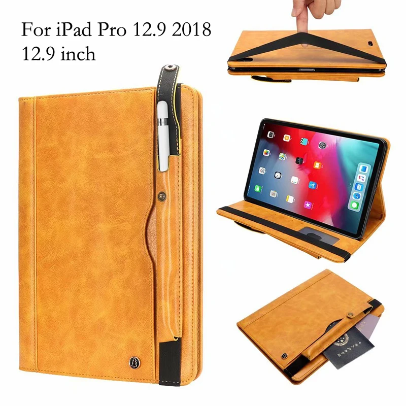 Для iPad Pro 12 9 2018 Чехол дюйма Флип с держателем карандаша чехол для планшета кожаный