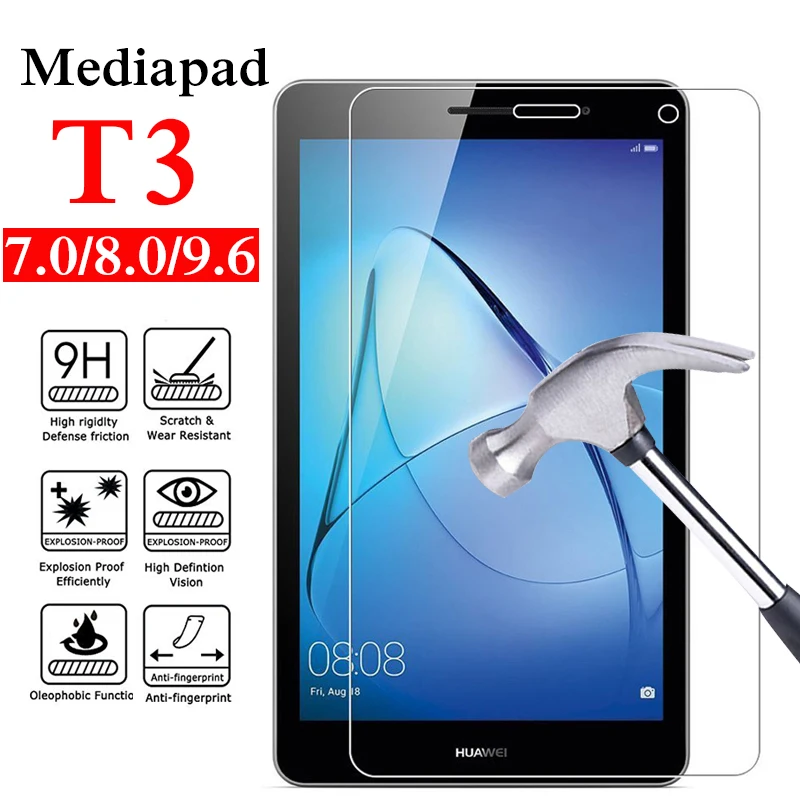Для huawei mediapad t3 7 защитное стекло t3 7,0 8,0 9,6 дюймов закаленное стекло для экрана t 3 закаленное на huavei защитная пленка huawey 9h