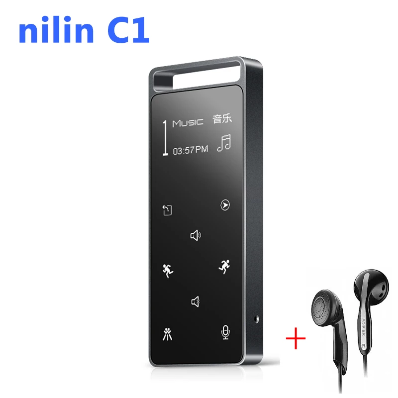 Алюминий сплав сенсорный экран мини MP3 плееры с Встроенный динамик HiFi MP 3 плеер