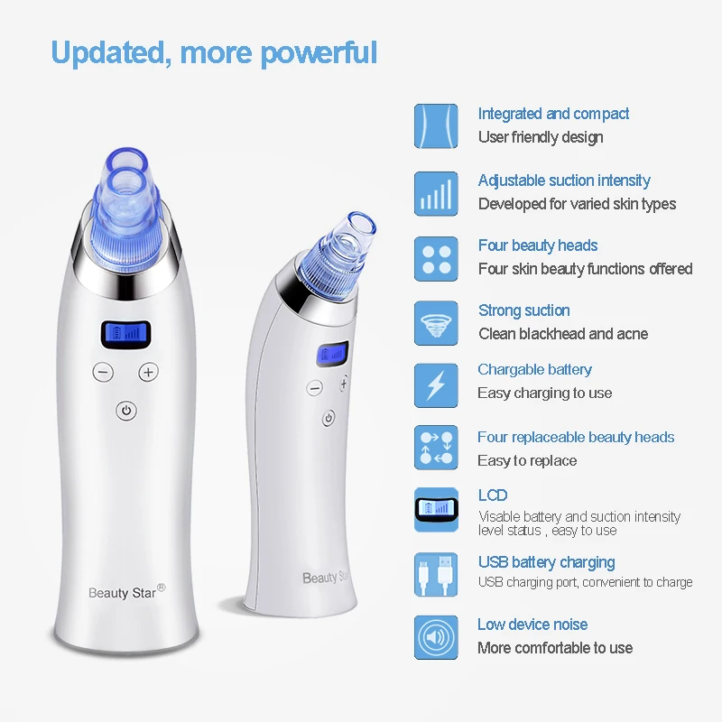 Вакуумный отсос для угрей Beauty Star устройство удаления очищение пор лица Комедо