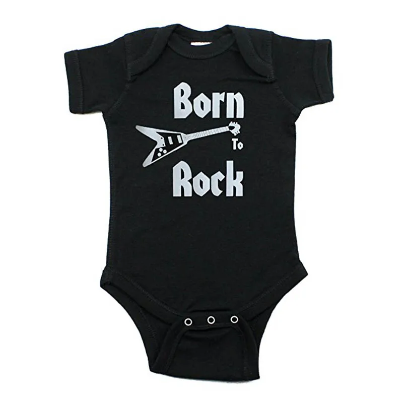 YSCULBUTOL Born to Rock группа-гитара Rockstar детский Цельный боди с коротким рукавом