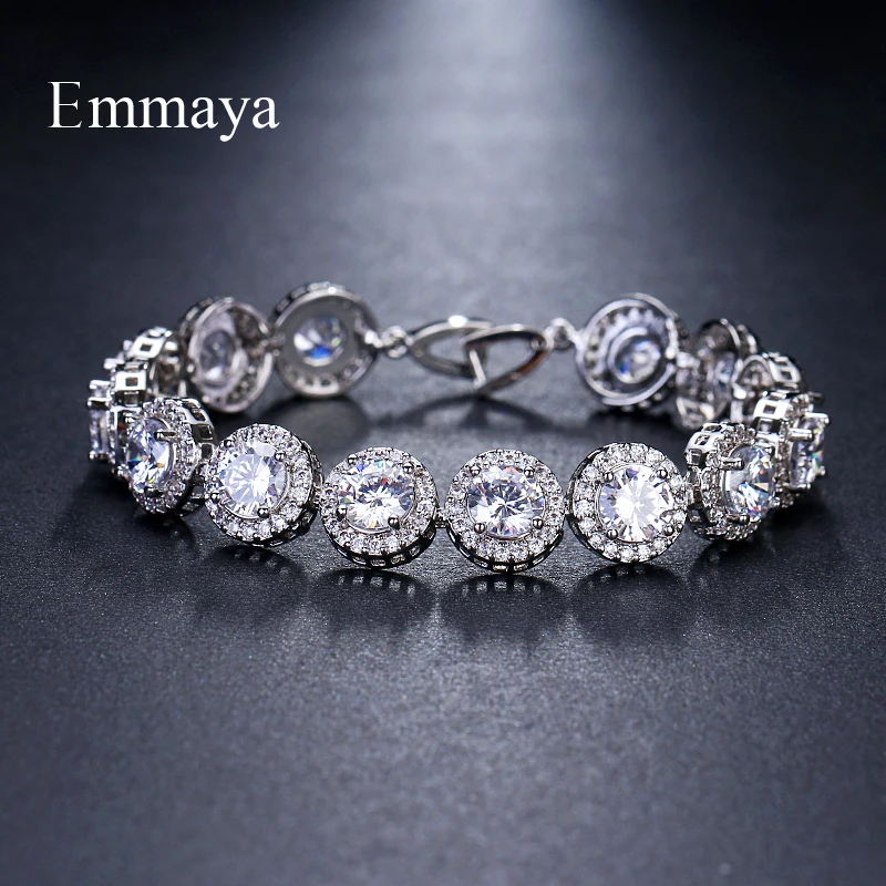 Женские классические браслеты с цирконием Emmaya элегантные из трех цветов