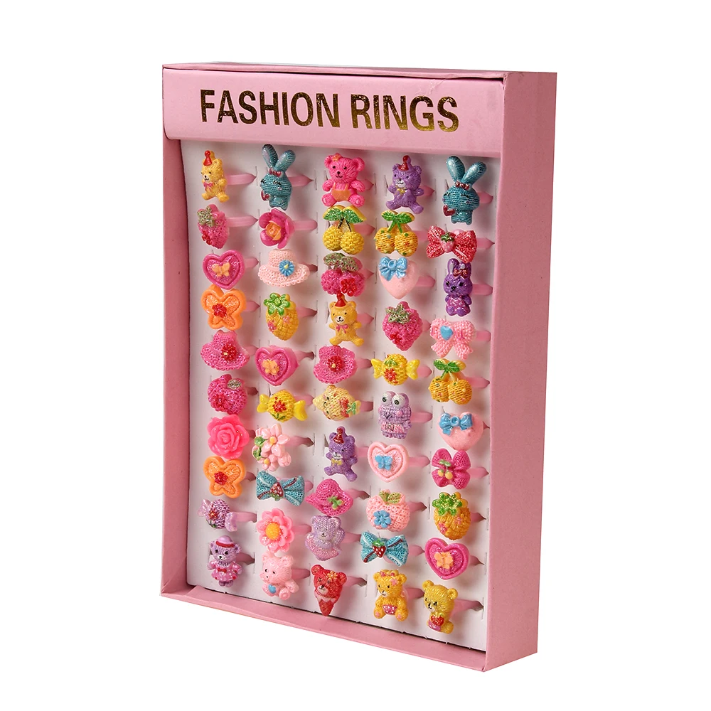 50 шт. разноцветные пластиковые кольца в стиле ретро с героями мультфильмов