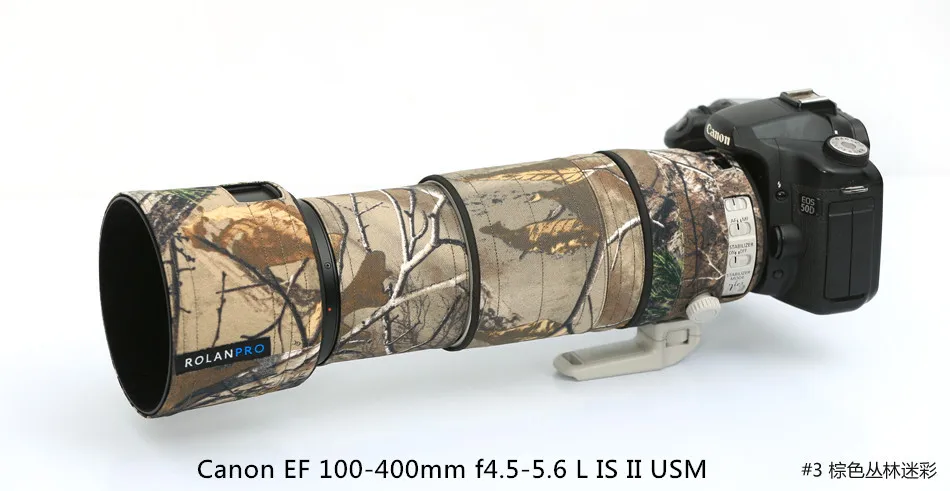 ROLANPRO камуфляжные линзы Одежда Дождевик для Canon EF 100-400 мм f4.5-5,6 L IS II USM защитный рукав для объектива